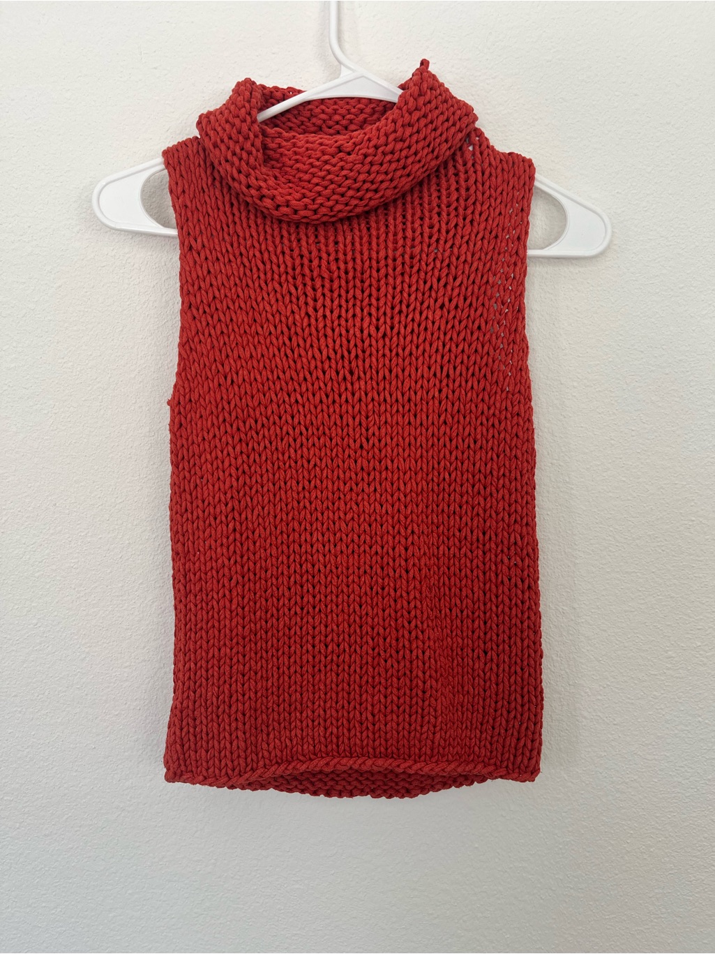 The Limited Handknit Collection Red Turtleneck Sweater Tank Size Small